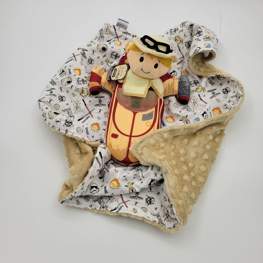 Lovey Star Wars Luke Skywalker in Landspeeder Plush Security Blanket for…